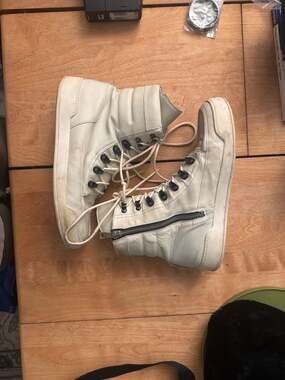 Balmain Fall/Winter 2013 Off-White Leather High Top Hiking Sneakers